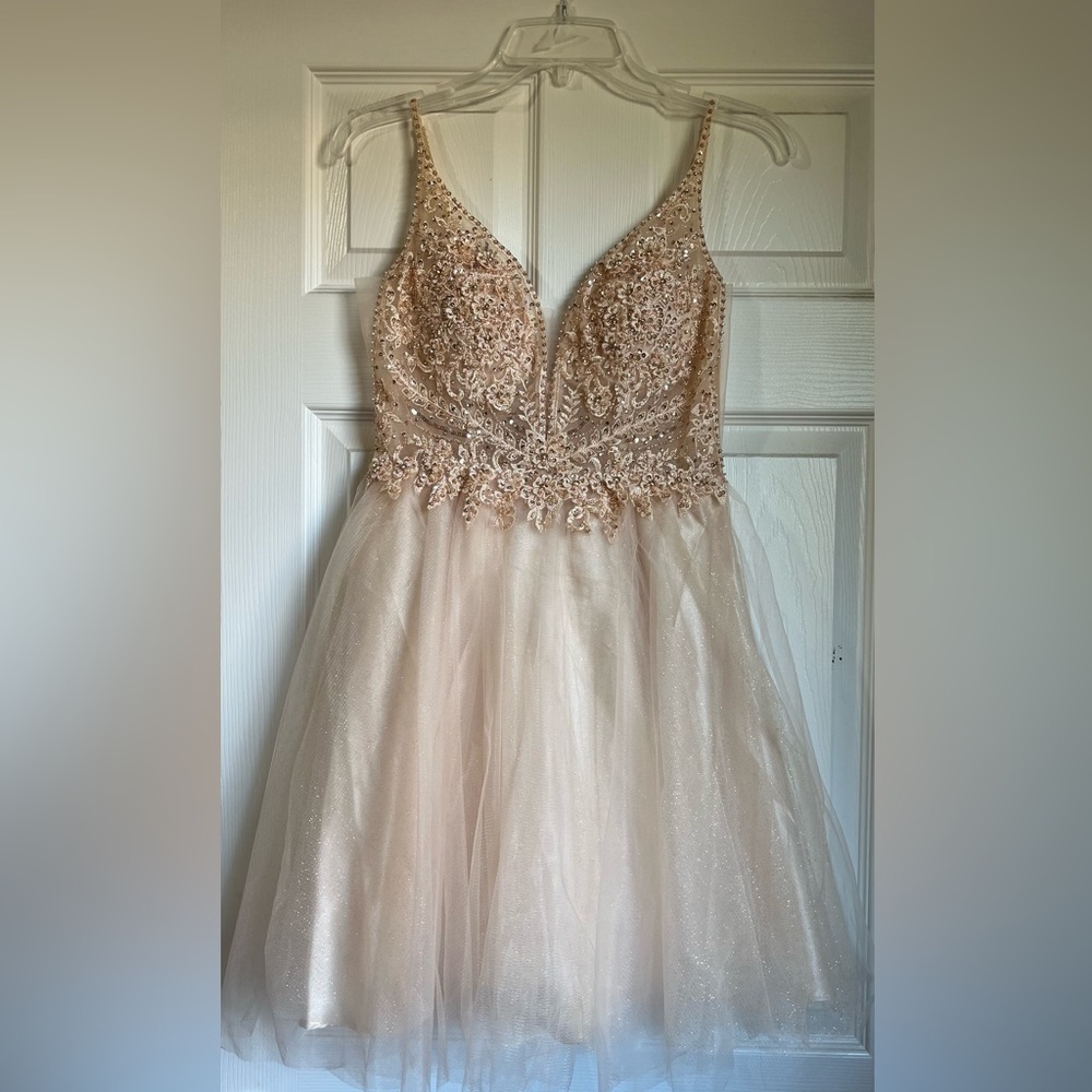 ✨Champagne dress, cute & sparkly!✨ (pictures with/without flashlight)